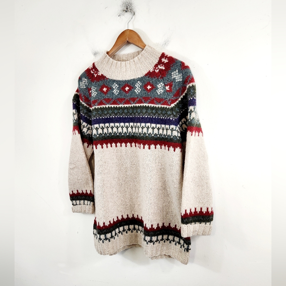 90s Wool fair isles sweater